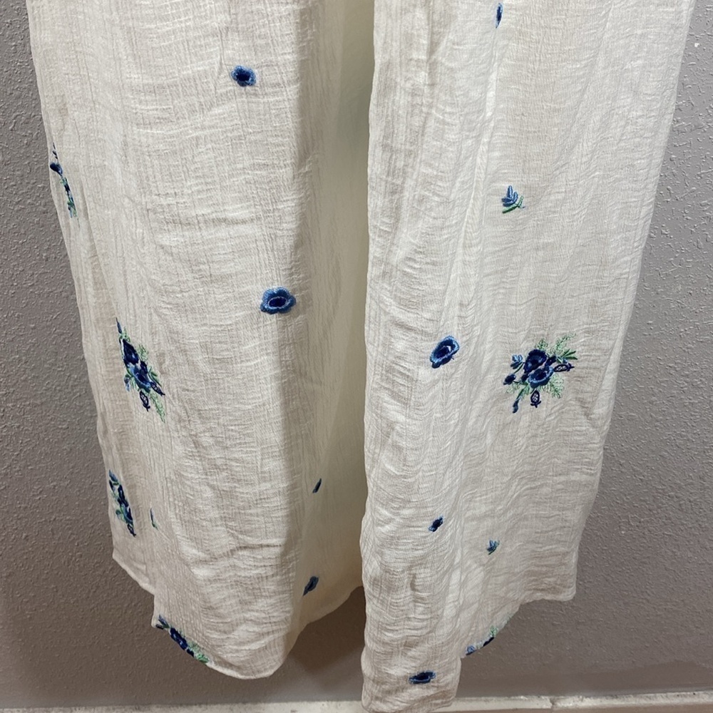 NWT SugarLips white blue floral embroidery strapless maxi dress XL - Picture 4 of 11
